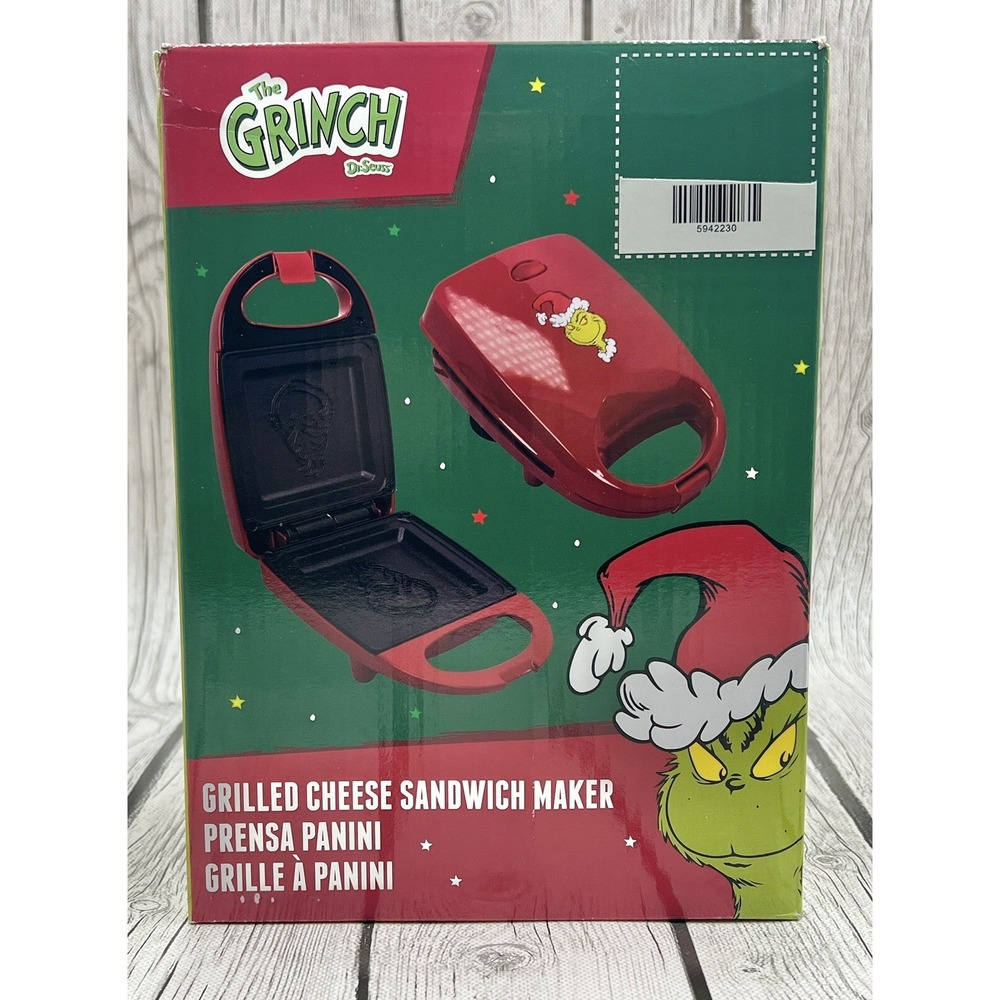 The Grinch Grilled Cheese Sandwich Maker‎ Holiday Kitchen Appliance New in Box